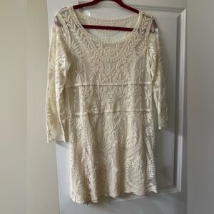 Embroidered White Bridal Shower, Rehearsal, or other Wedding Event Dress